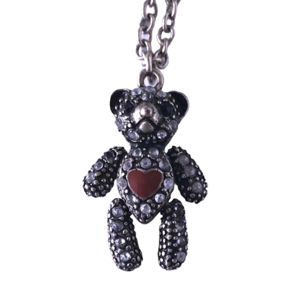 Pave teddy bear pendant